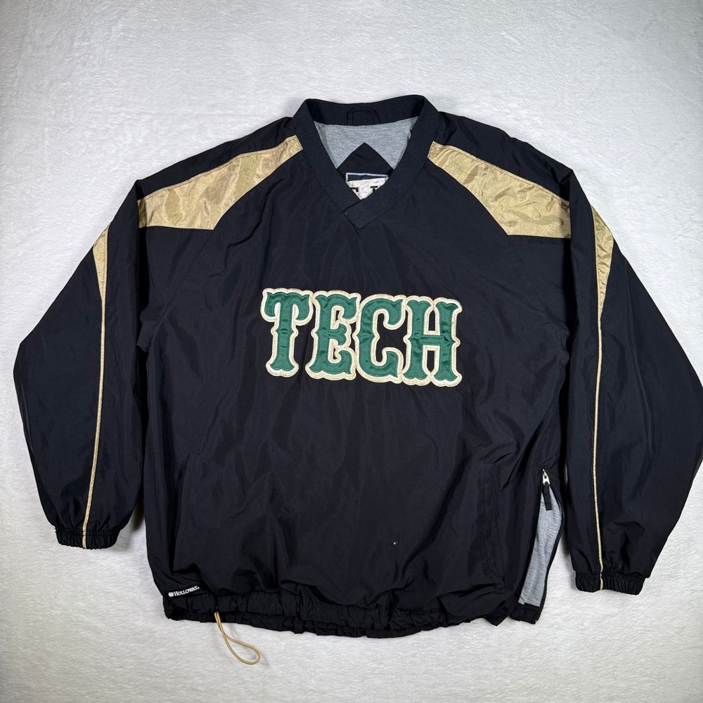 Holloway "TECH" Pullover Windbreaker Jacket Gold‎ Trim Men's XL Athletic